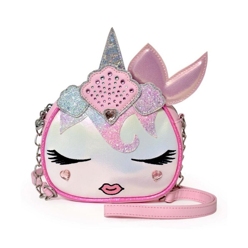 OMG Accessories Gisel Crown Round Crossbody Handbag in Cotton Candy